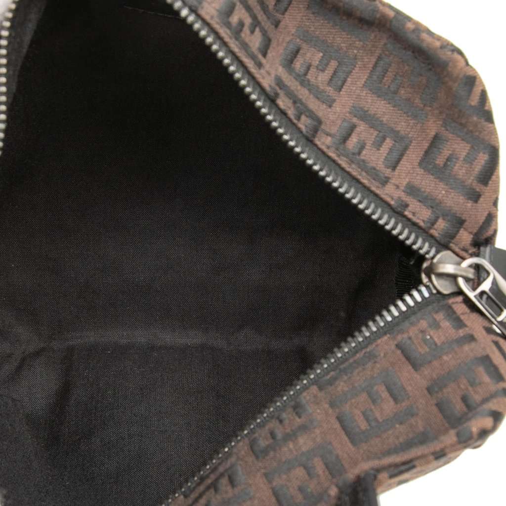Fendi Mini Zucchino Canvas Handbag Brown Very good - Model View