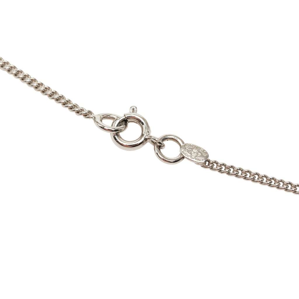 Chanel CC Brass Heart Pendant Necklace Silver Metal Very good - Box View