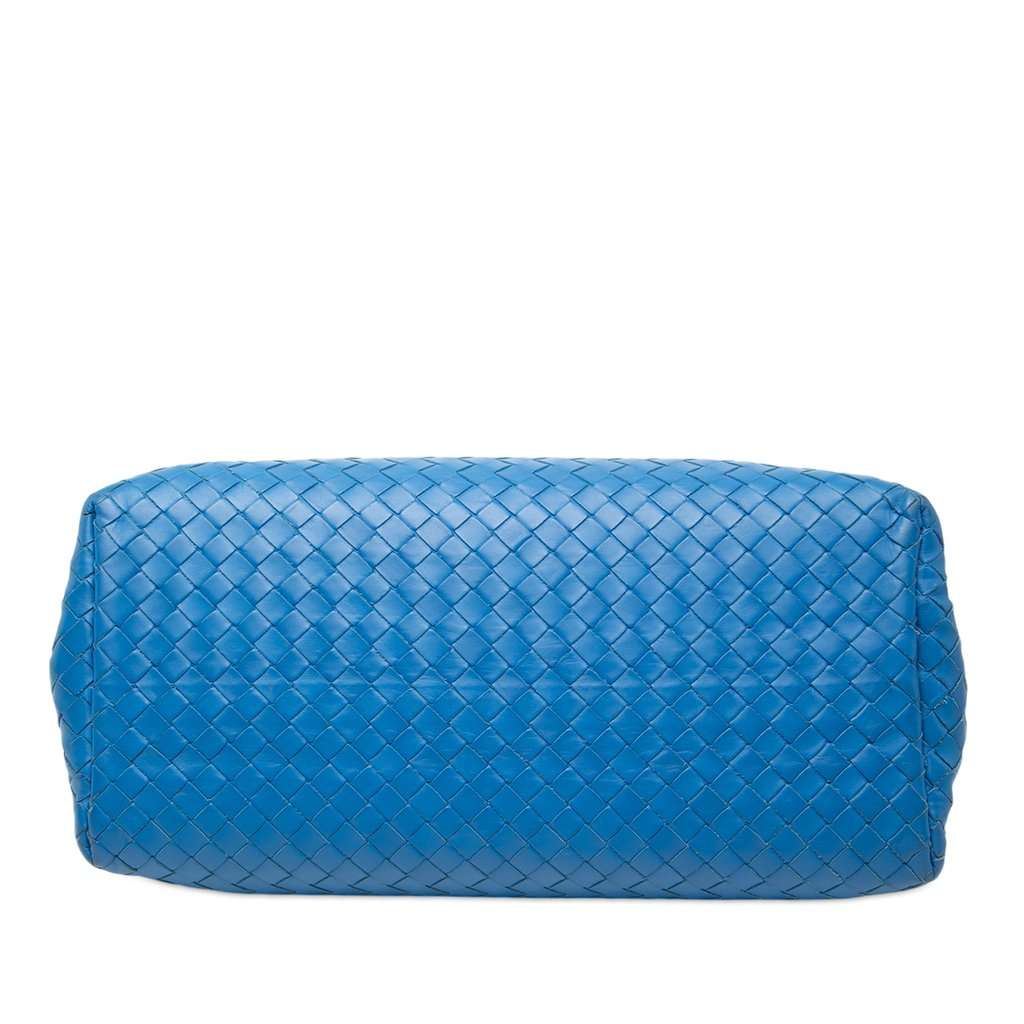 Bottega Veneta Small Nappa Intrecciato Roma Satchel Blue Leather Very good condition - Inside View