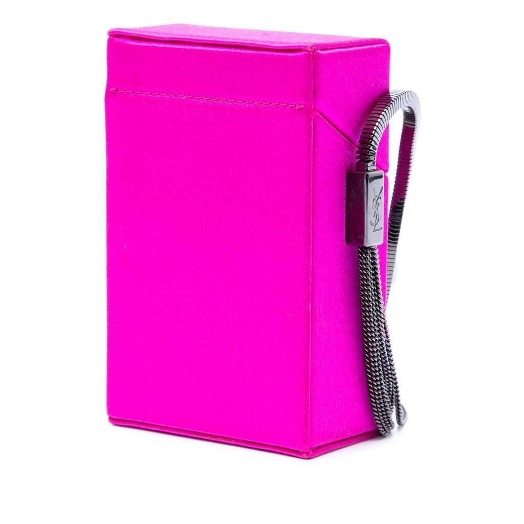 Saint Laurent Mini Silk Smoking Box Crossbody Pink Very good condition - Back View