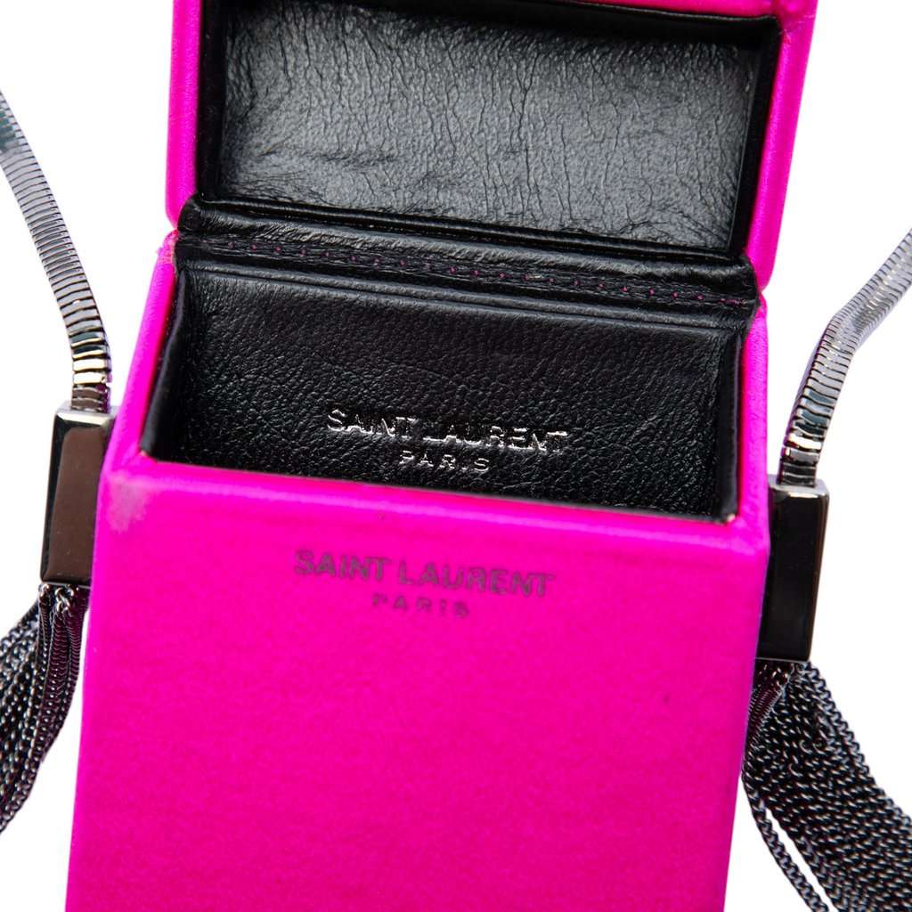 Saint Laurent Mini Silk Smoking Box Crossbody Pink Very good condition - Box View