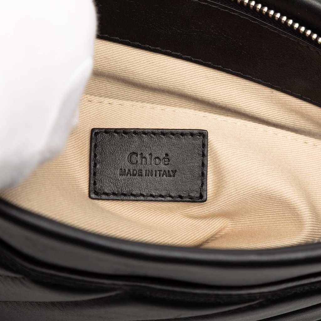 Chloé Medium Quilted Smooth Calfskin Roy Clutch Black Leather Very good condition - Box View