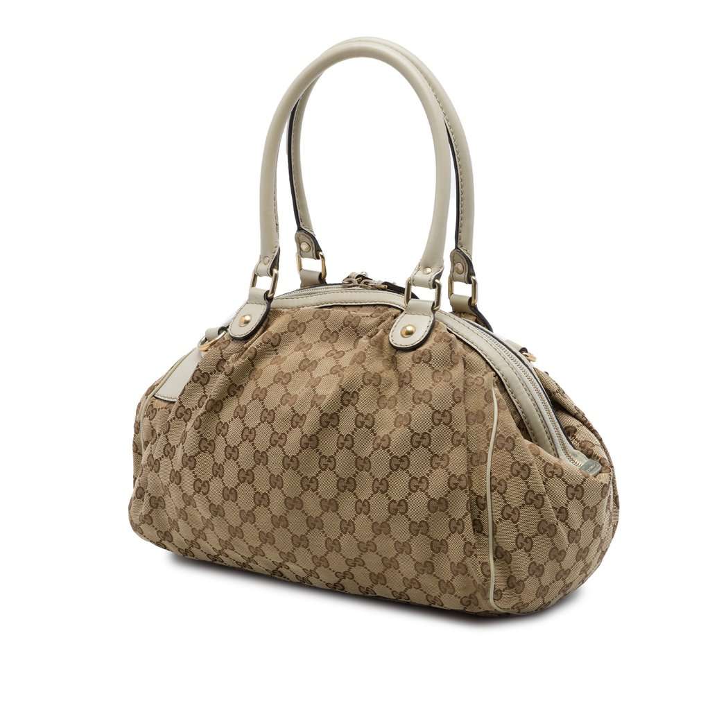Gucci GG Canvas Sukey Satchel Beige Very good - Back View