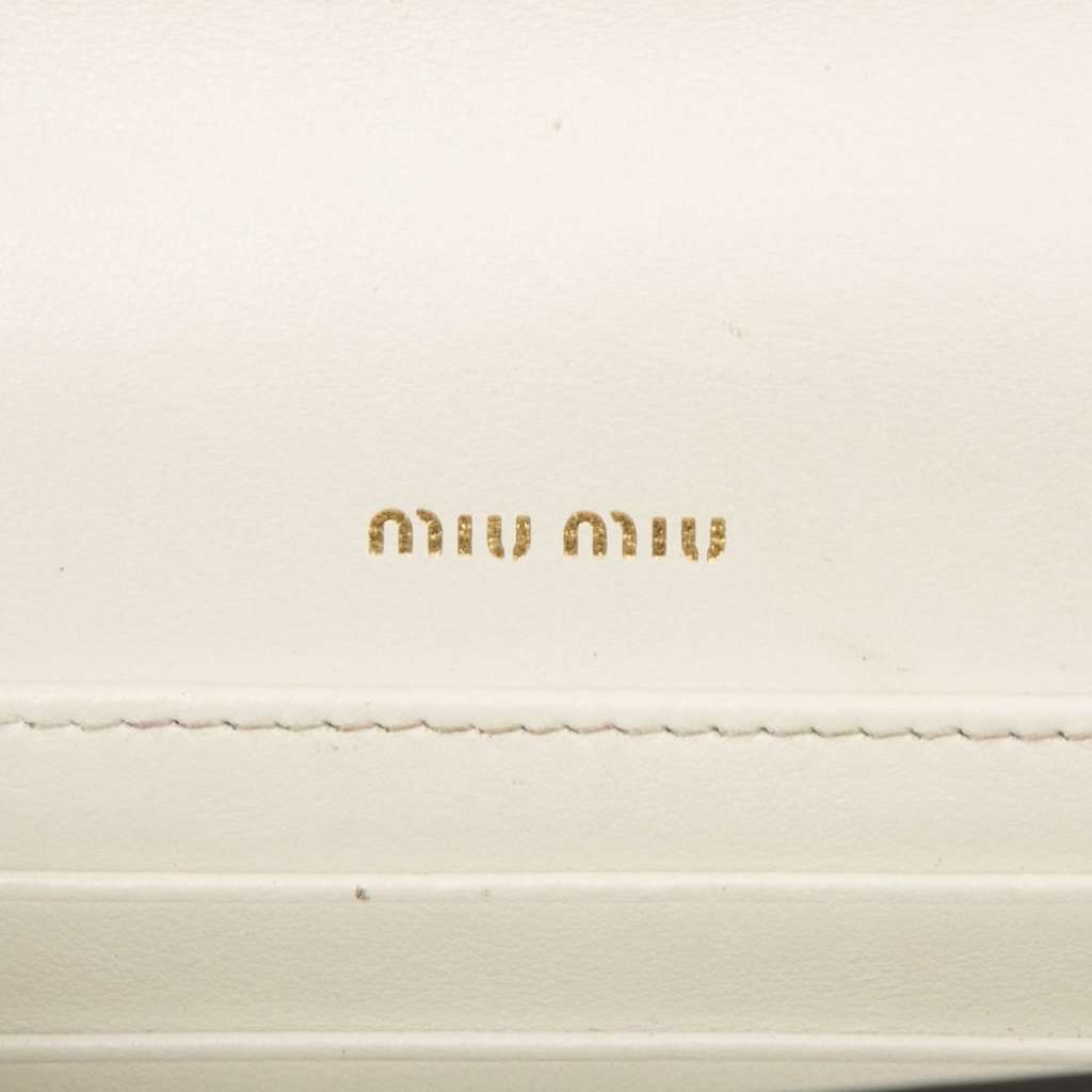 Miu Miu Croc Embossed Leather Crystal Solitaire Crossbody White Leather Very good condition - Box View