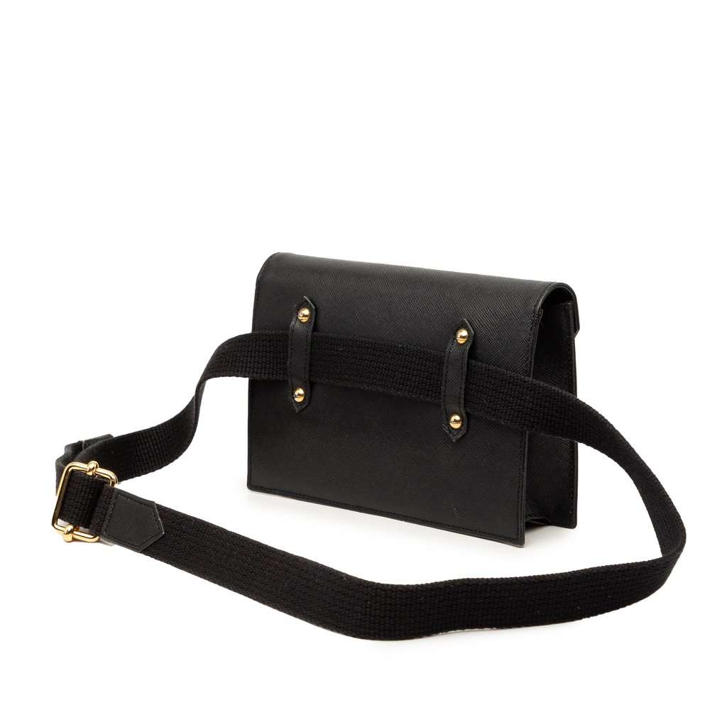 Saint Laurent Studded Leather Belt Bag Black Leather Very good condition - Back View