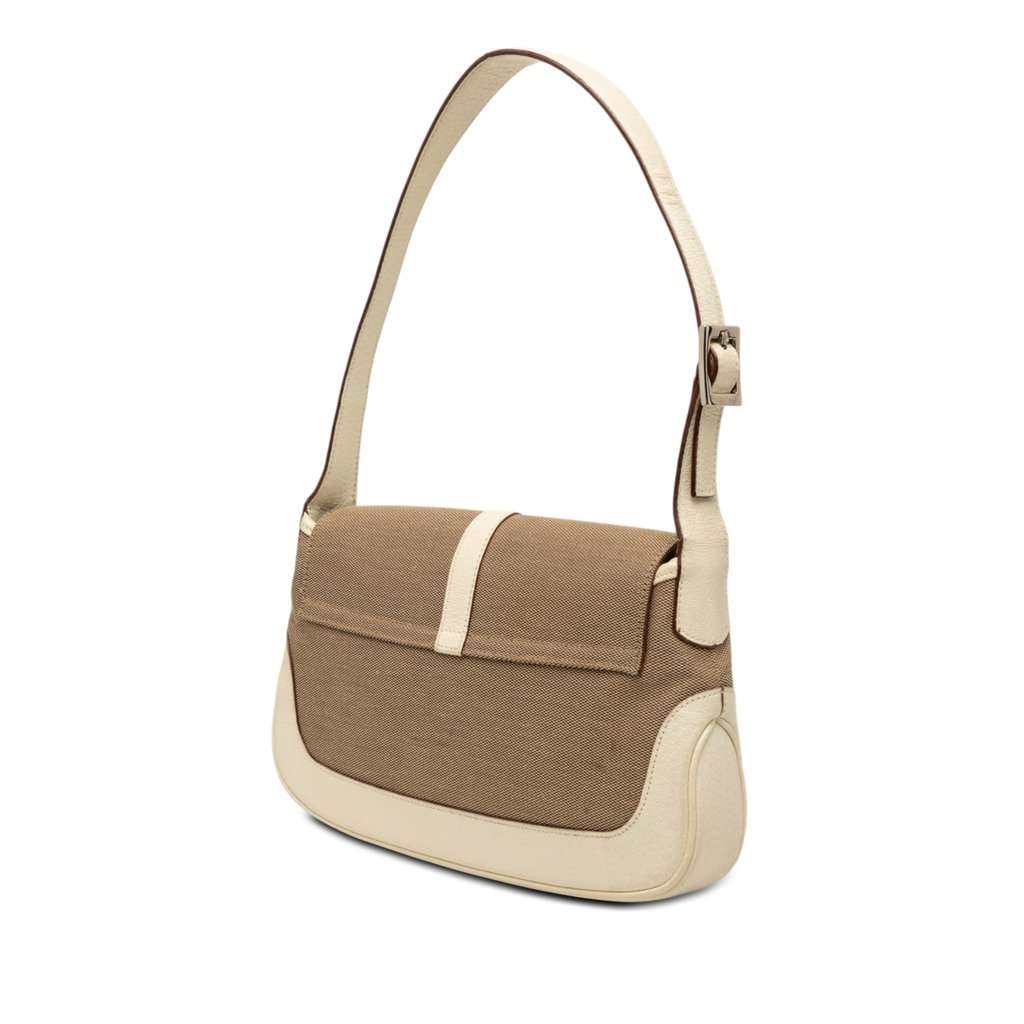 Gucci Canvas Jackie O Flap Brown Very good - Back View