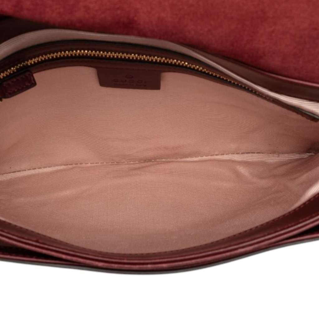 Gucci Medium Suede Arli Crossbody Red Leather Very good condition - Model View