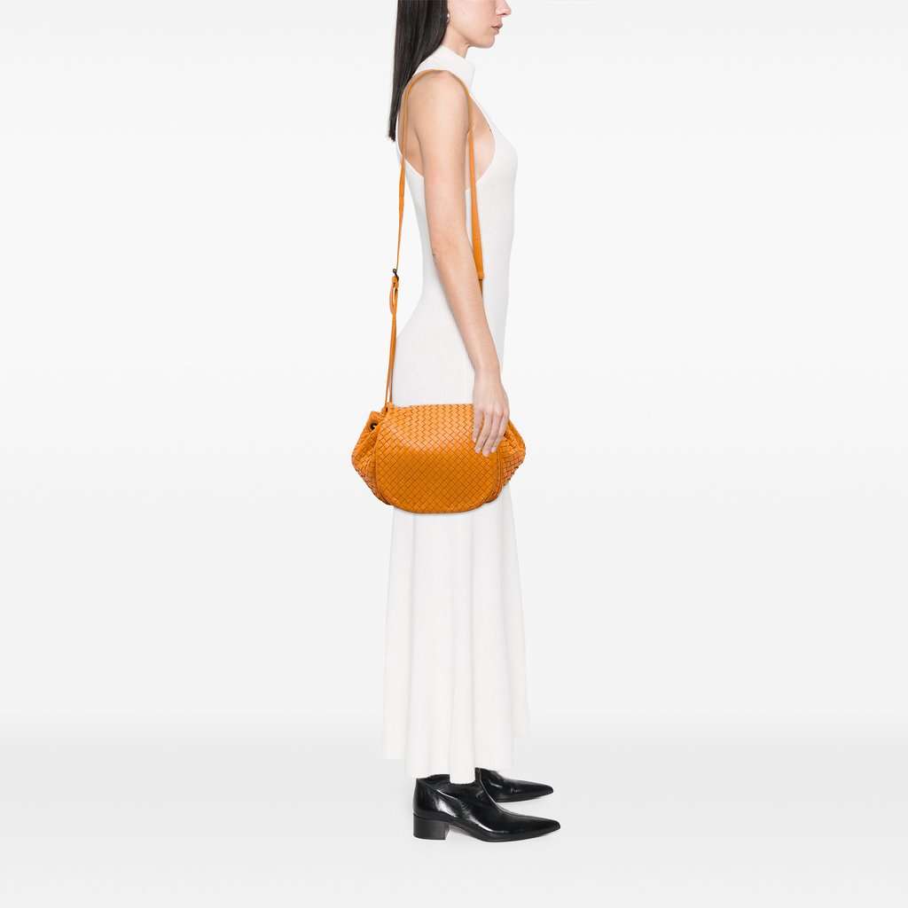 Bottega Veneta Nappa Intrecciato Flap Crossbody Orange Leather Very good - Box View