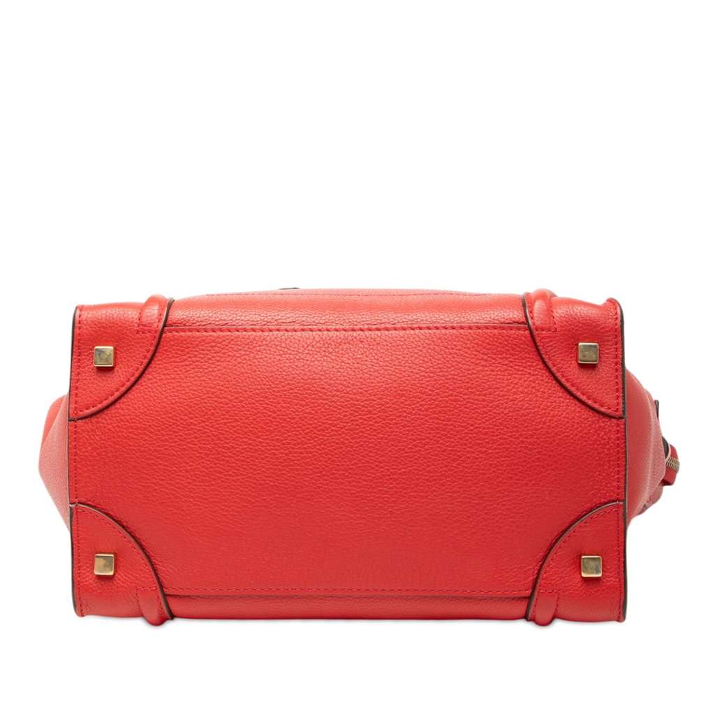 Celine Mini Grained Calfskin Luggage Tote Red Leather Very good condition - Inside View