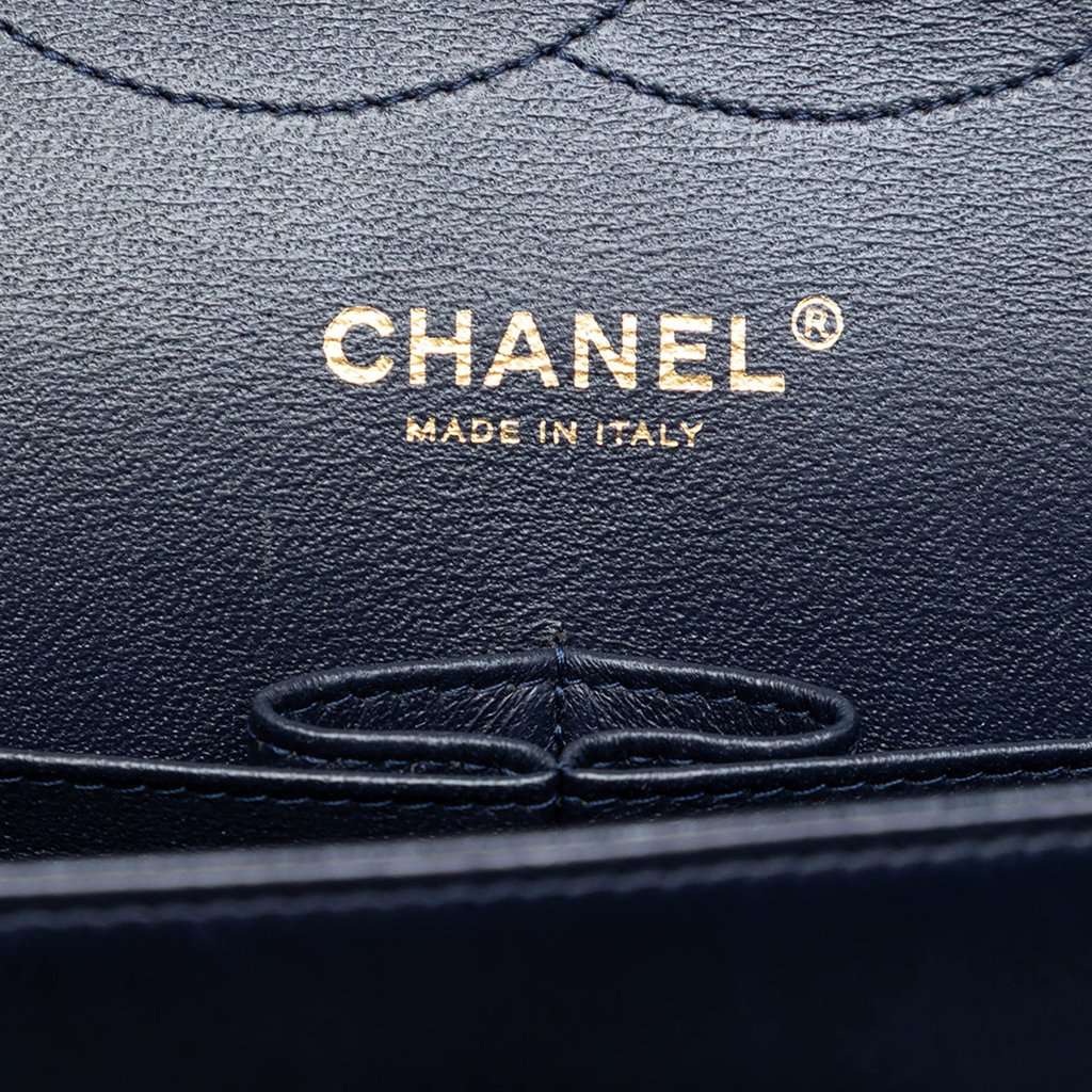 Chanel Jumbo Classic Lambskin Double Flap Blue Leather Very good condition - Box View
