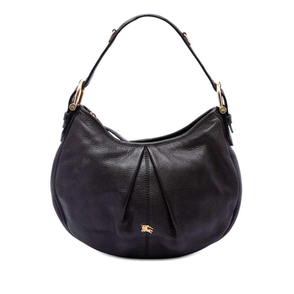 Burberry Small Leather Malika Hobo Brown Leather Very good - Front View