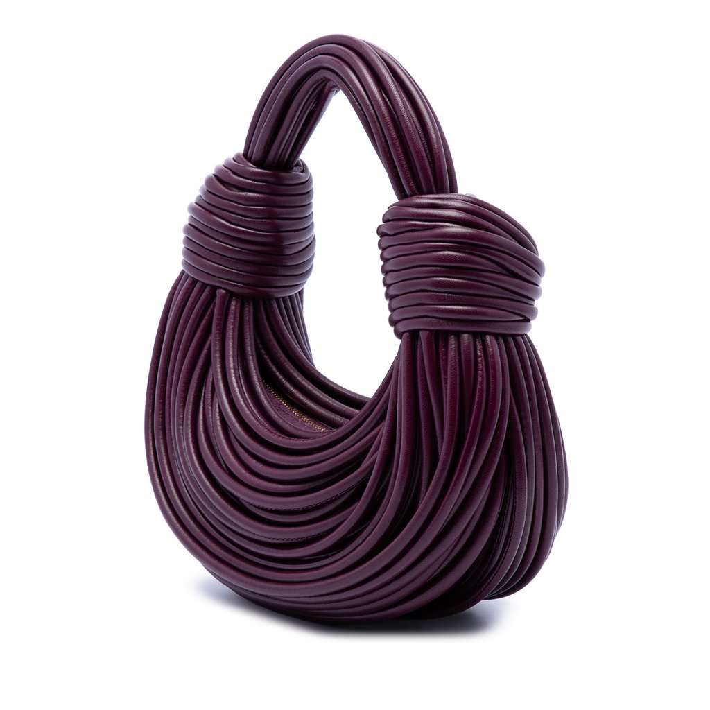 Bottega Veneta Mini Nappa Tubular Double Knot Bag Purple Leather Very good condition - Back View