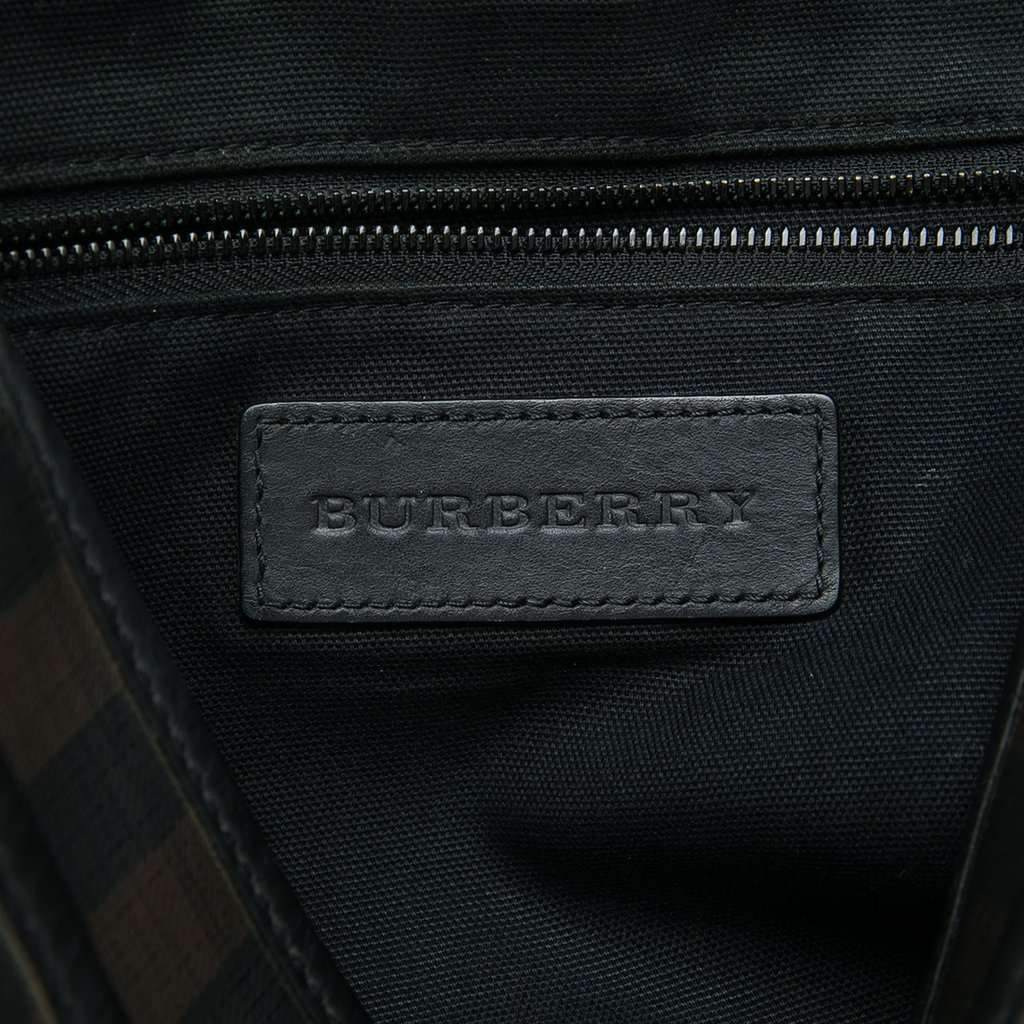 Burberry Smoke Check Coated Canvas Crossbody Brown Very good - Box View