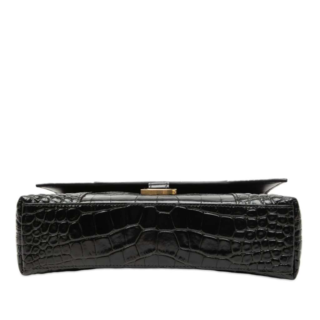 Balenciaga Croc Embossed Leather Downtown Crossbody XS Black Leather Very good - Inside View