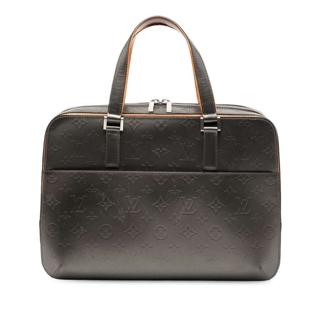 Louis Vuitton Monogram Mat Malden Brown Leather Good - Front View