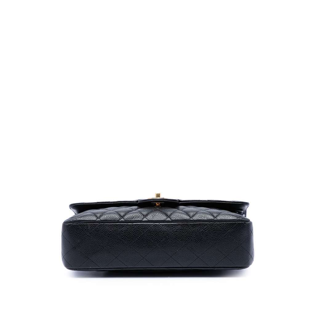 Chanel Medium Classic Caviar Double Flap Black Leather Very good condition - Inside View