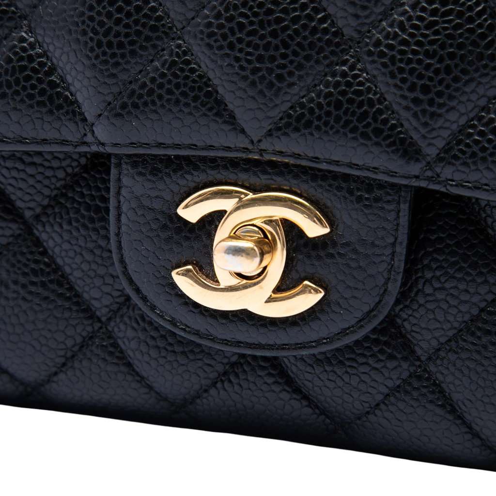 Chanel Medium Classic Caviar Double Flap Black Leather Very good condition - Box View