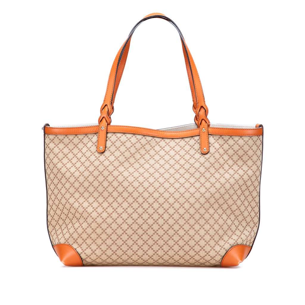 Gucci Medium Diamante Canvas Craft Tote Beige Very good - Front View
