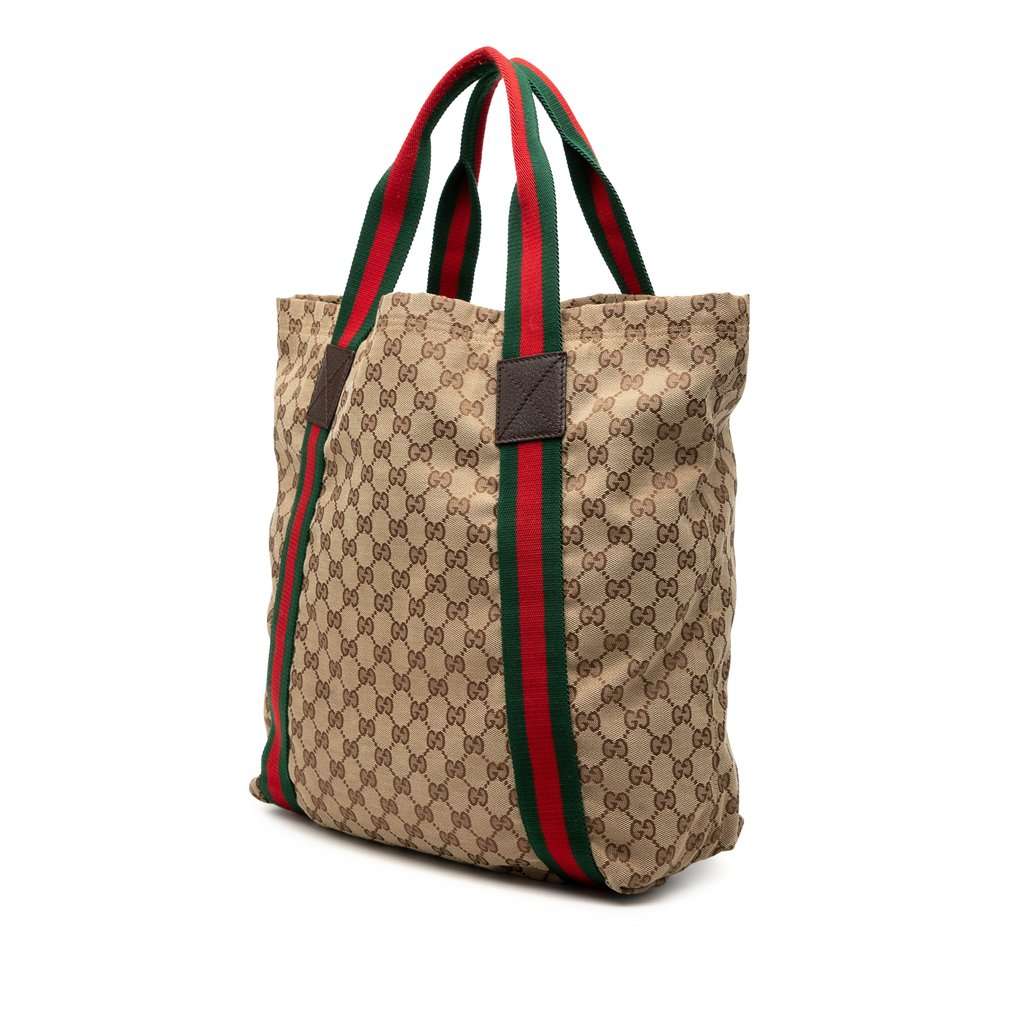 Gucci GG Canvas Web Tote Beige Very good condition - Back View