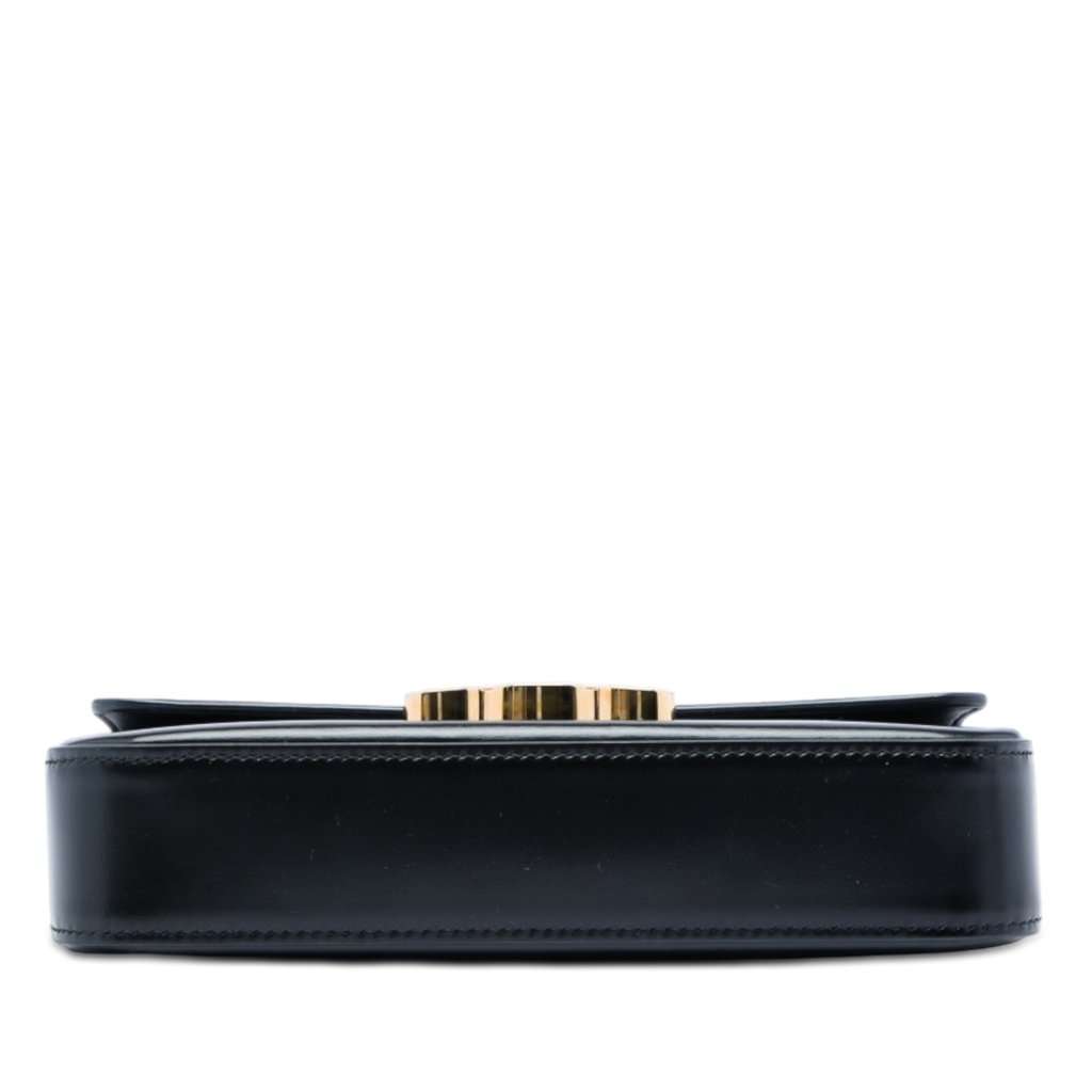 Celine Shiny Calfskin Claude Chain Shoulder Bag Black Leather Very good - Inside View