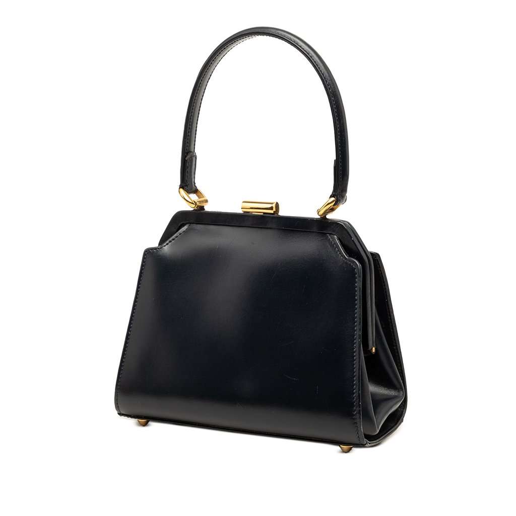 Burberry Leather Satchel Black Leather Good - Back View