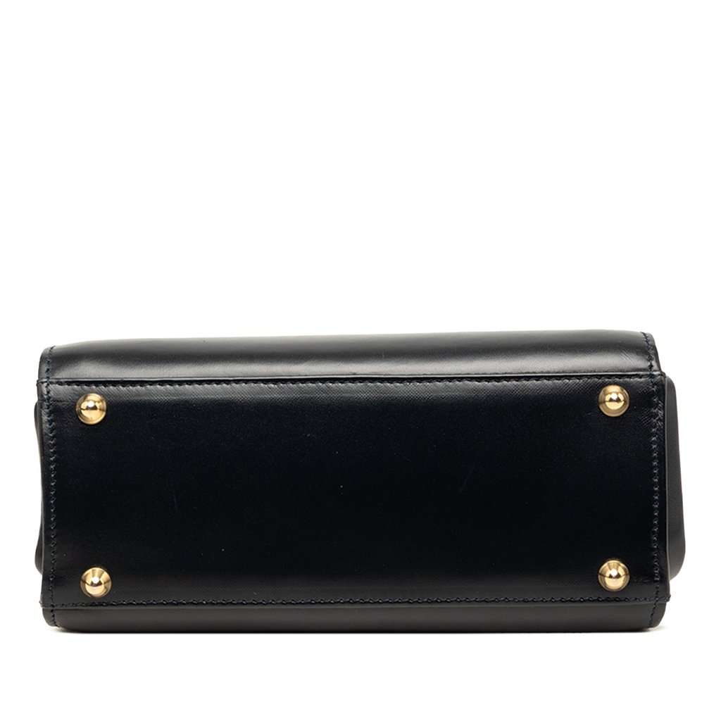 Burberry Leather Satchel Black Leather Good - Inside View