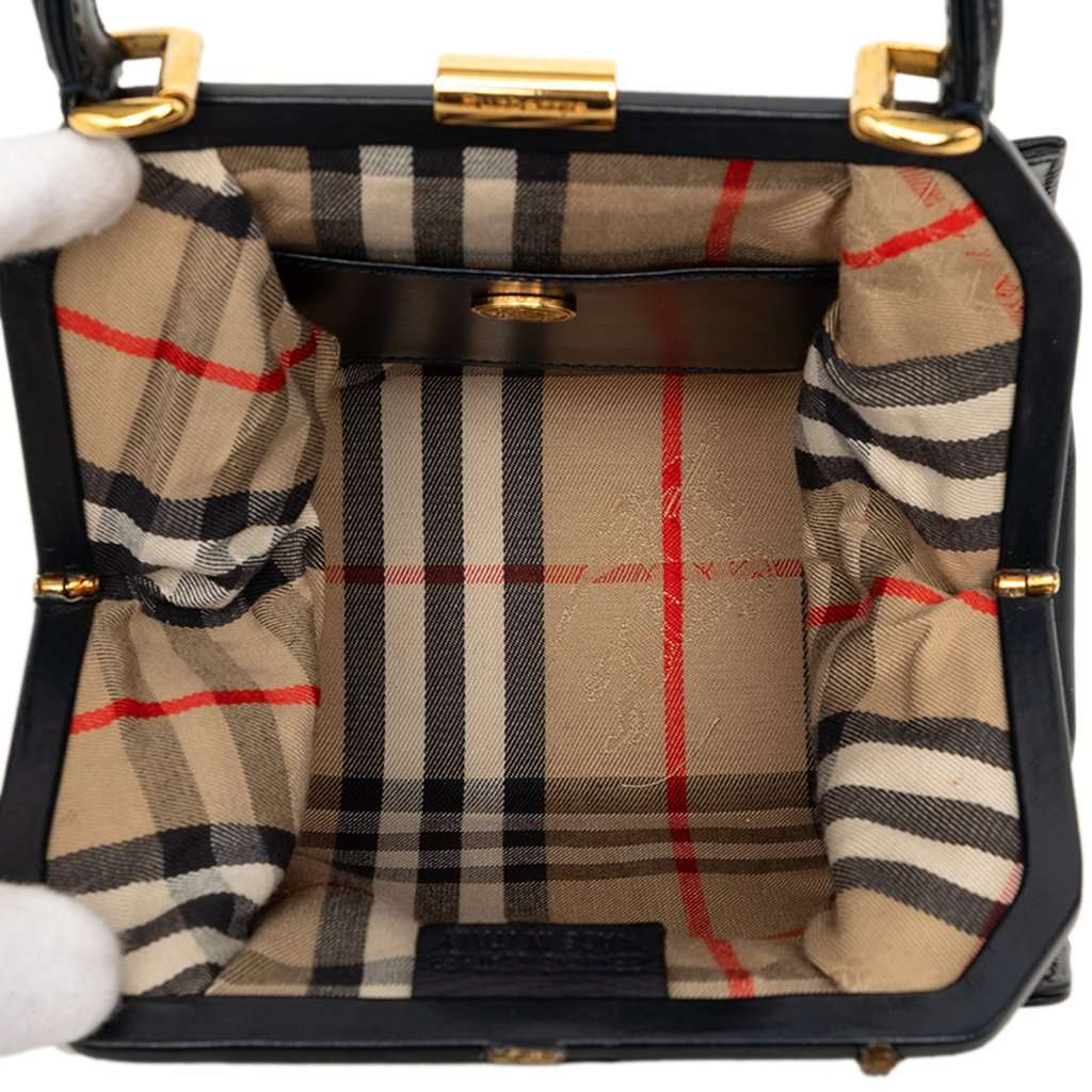 Burberry Leather Satchel Black Leather Good - Model View