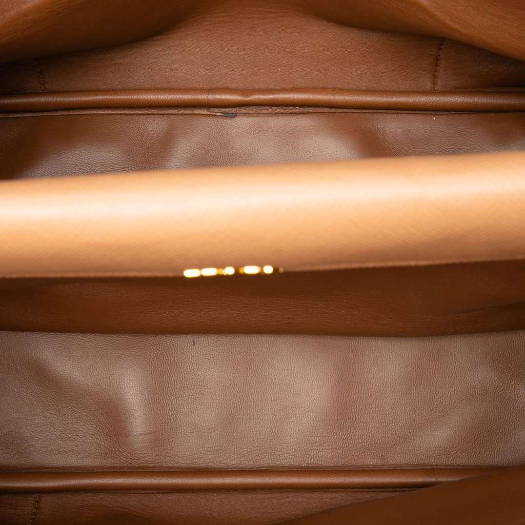 Prada Medium Canvas and Saffiano Cuir Double Satchel Beige Very good condition - Model View