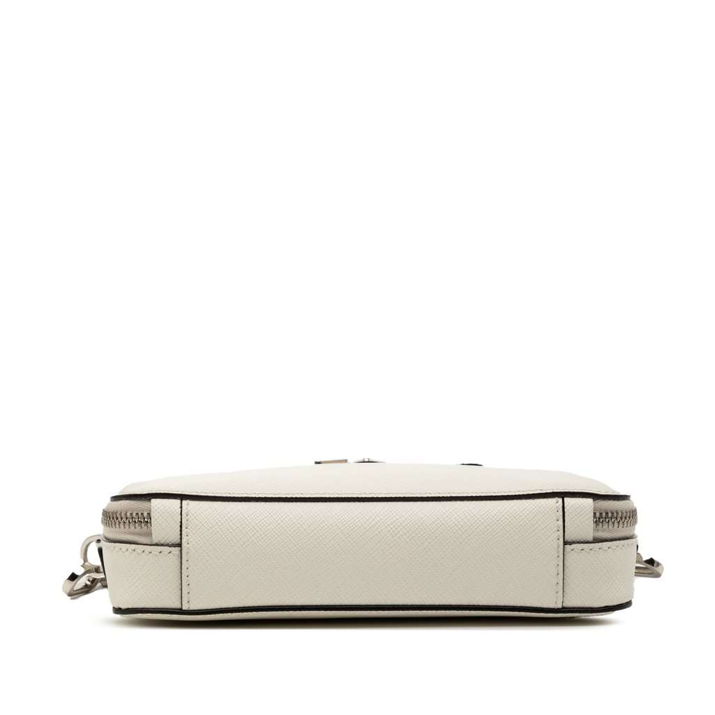 Prada Saffiano Brique Crossbody White Leather Very good - Inside View