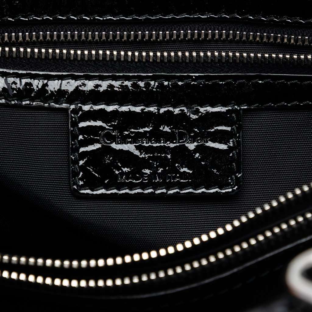 Dior Large Patent Cannage Lady Dior Soft Shopping Tote Black Leather Very good condition - Box View