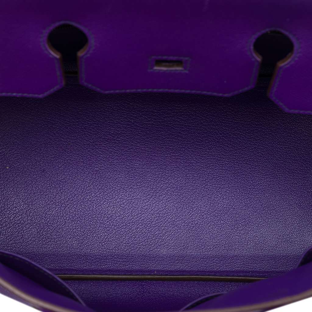 Hermès Epsom Birkin Retourne 35 Purple Leather Very good condition - Model View