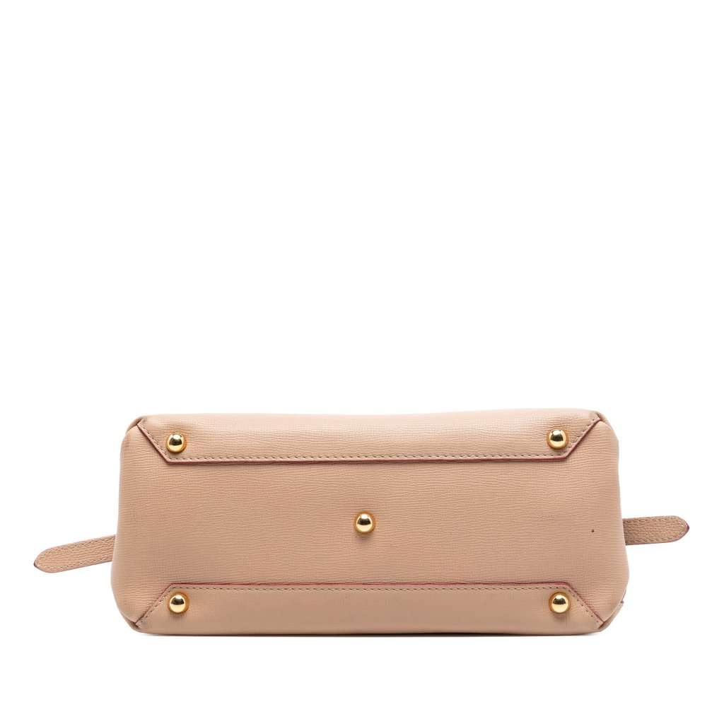 Burberry Medium House Check Trimmed Leather Camberley Satchel Beige Leather Very good condition - Inside View