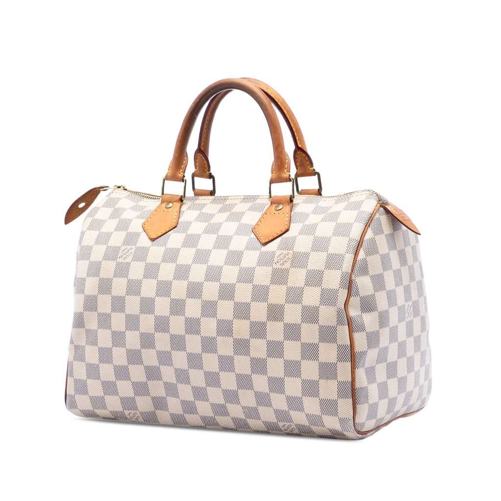 Louis Vuitton Damier Azur Speedy 30 White Good condition - Back View