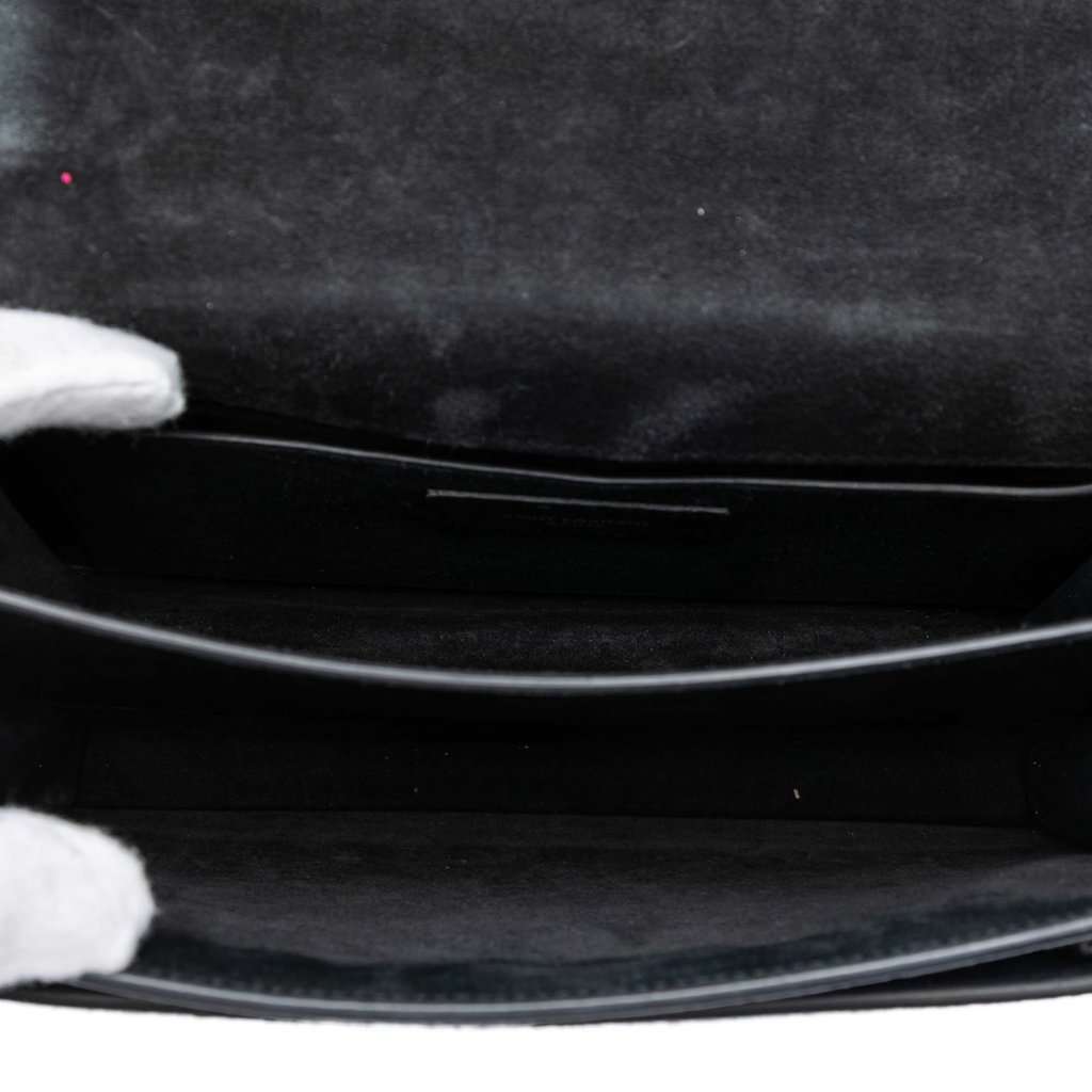 Saint Laurent Medium Metallic Woven Leather Monogram Sunset Crossbody Silver Leather Very good condition - Model View