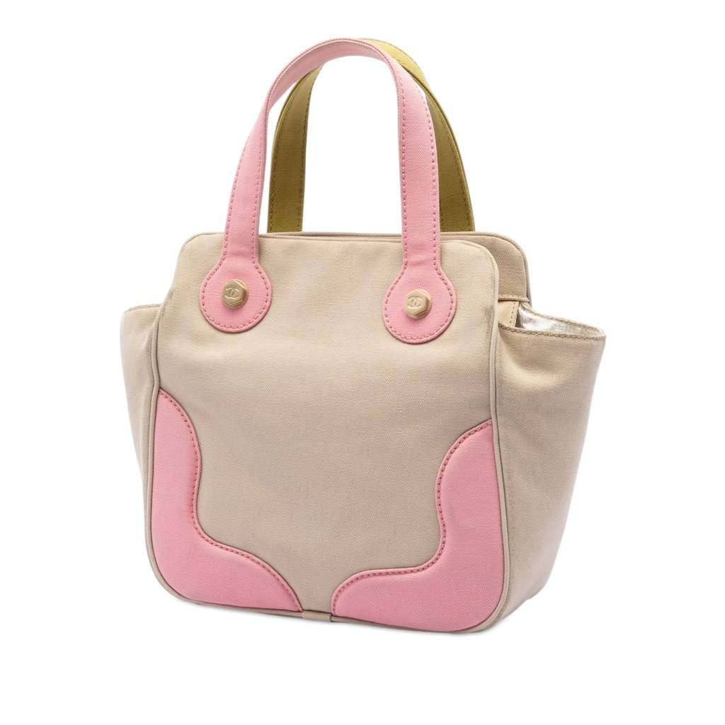 Chanel CC Canvas Marshmallow Handbag Brown Very good condition - Back View