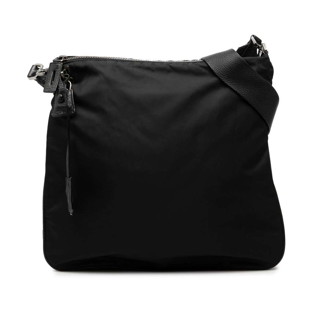 Prada Tessuto Zip Top Shoulder Bag Black Good condition - Front View