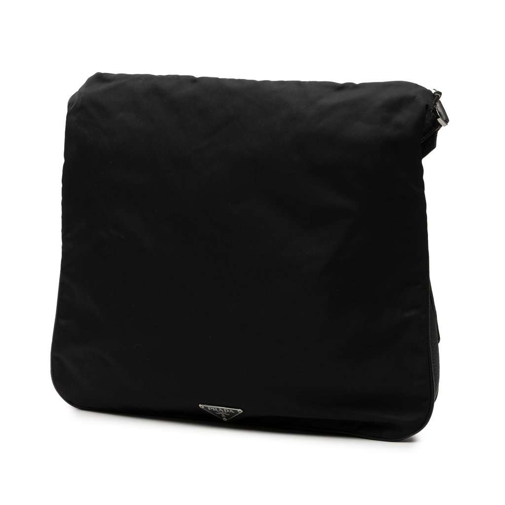 Prada Tessuto Zip Top Shoulder Bag Black Good condition - Back View