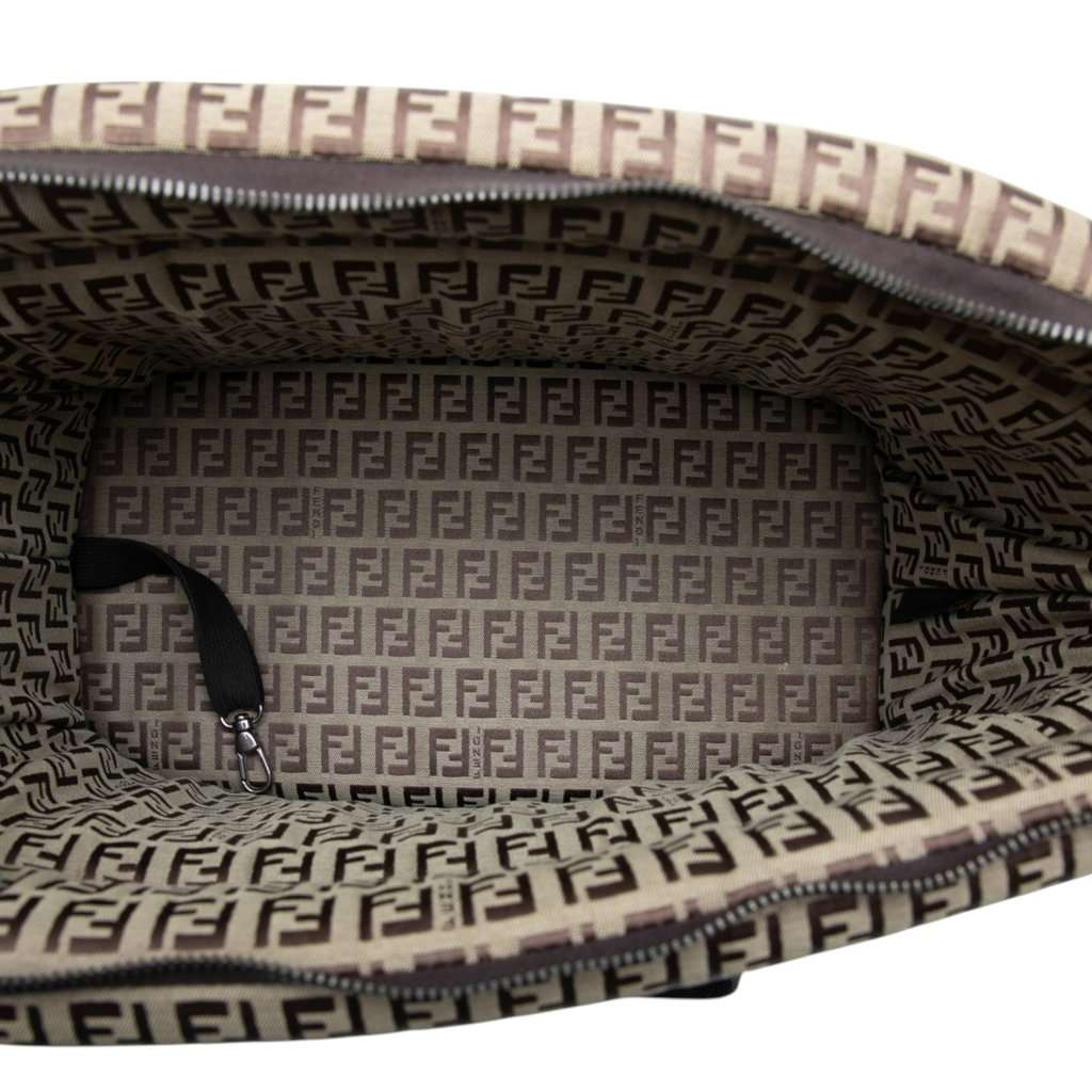 Fendi Zucchino Padded Canvas Pet Carrier Bag Beige Very good - Model View