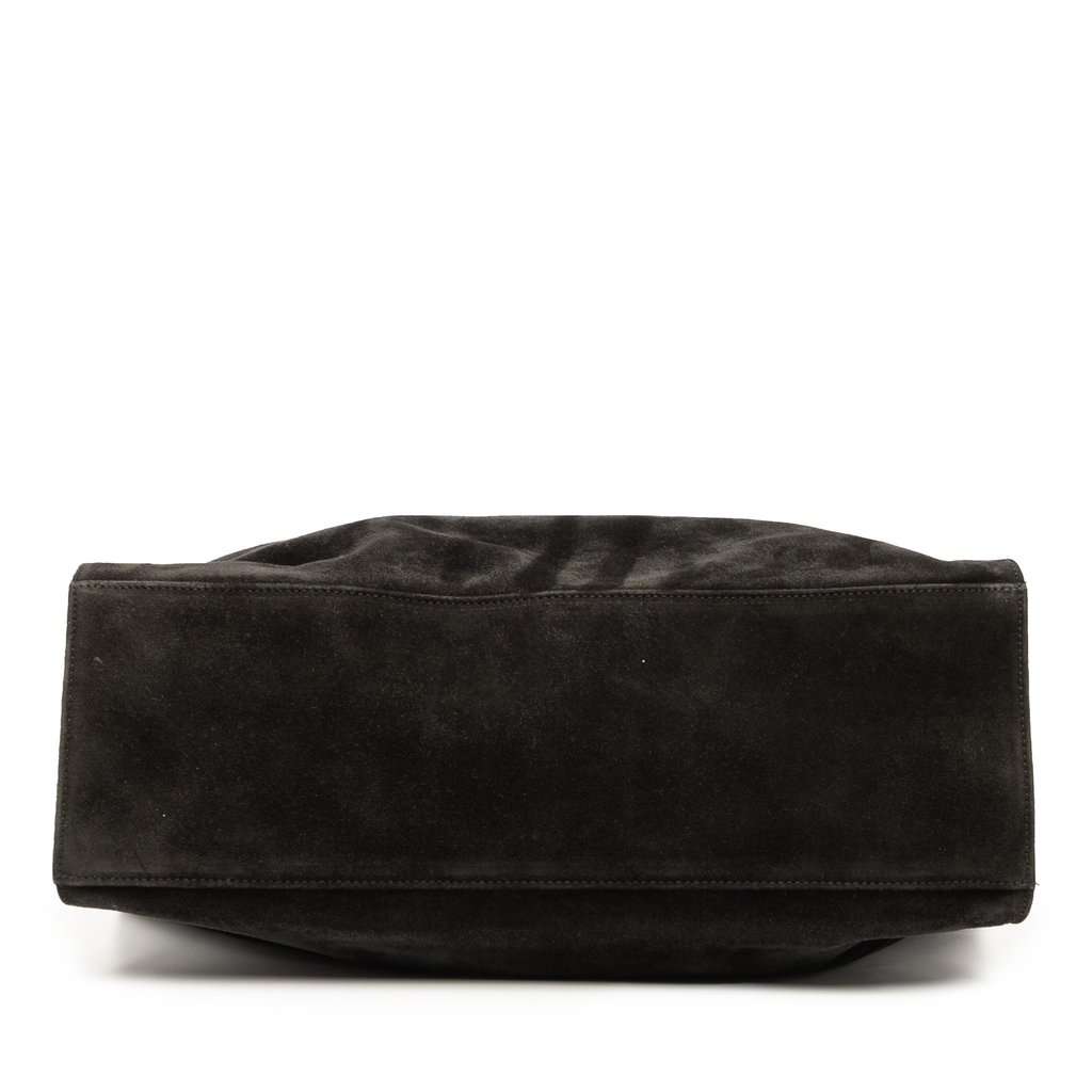 Chanel CC Suede Tote Black Leather Very good - Inside View