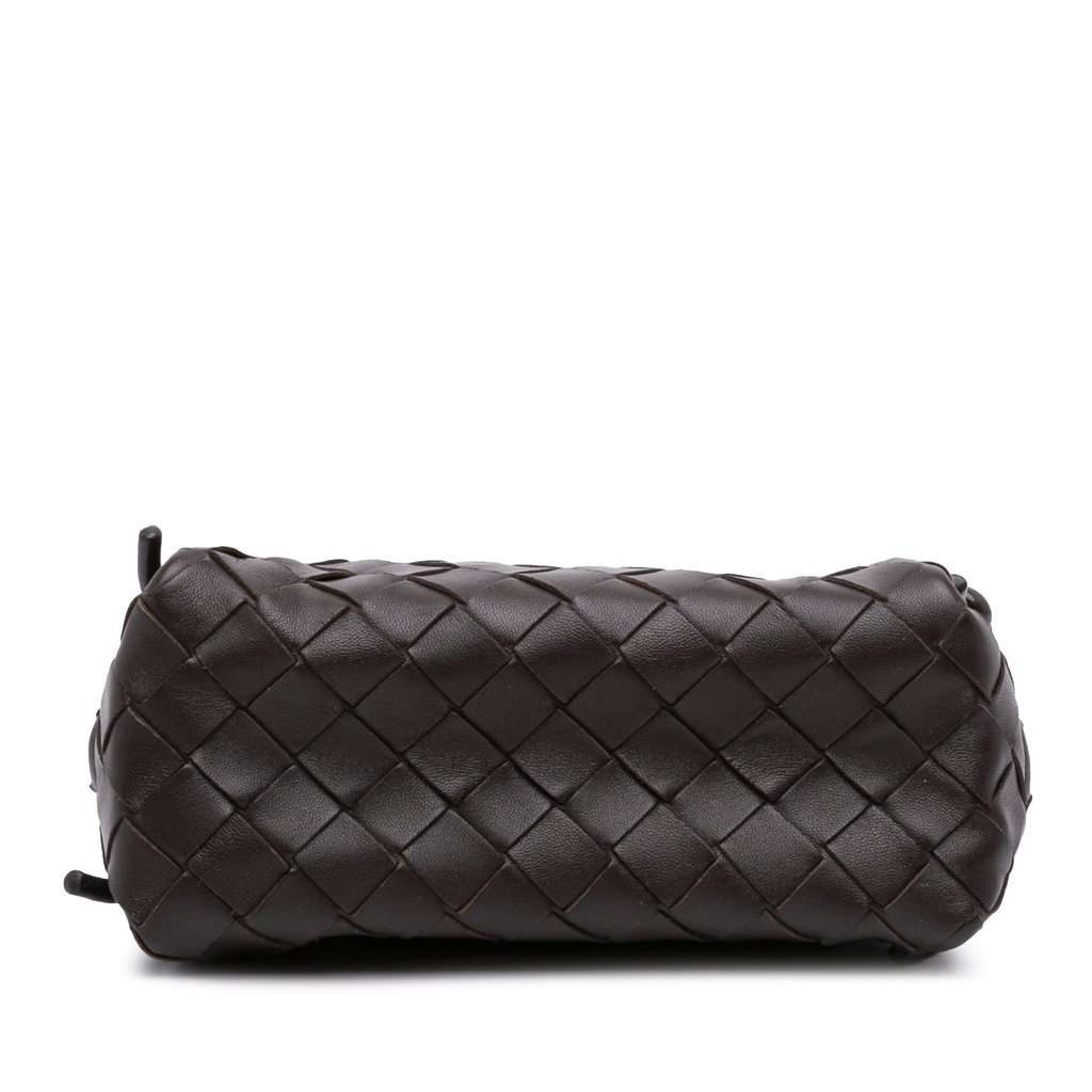 Bottega Veneta Mini Lambskin Intrecciato Loop Camera Bag Brown Leather Very good - Inside View