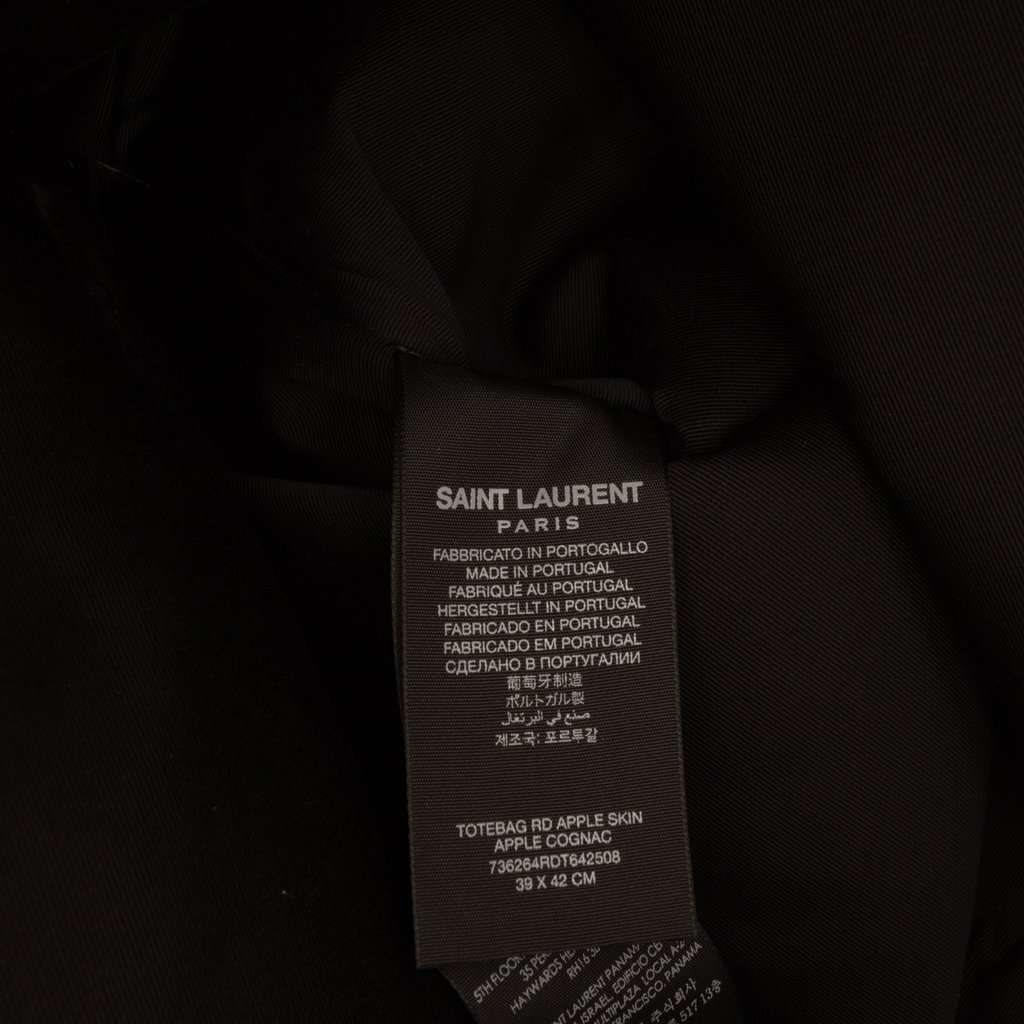 Saint Laurent Vegan Leather Rive Droite Tote Brown Very good condition - Box View