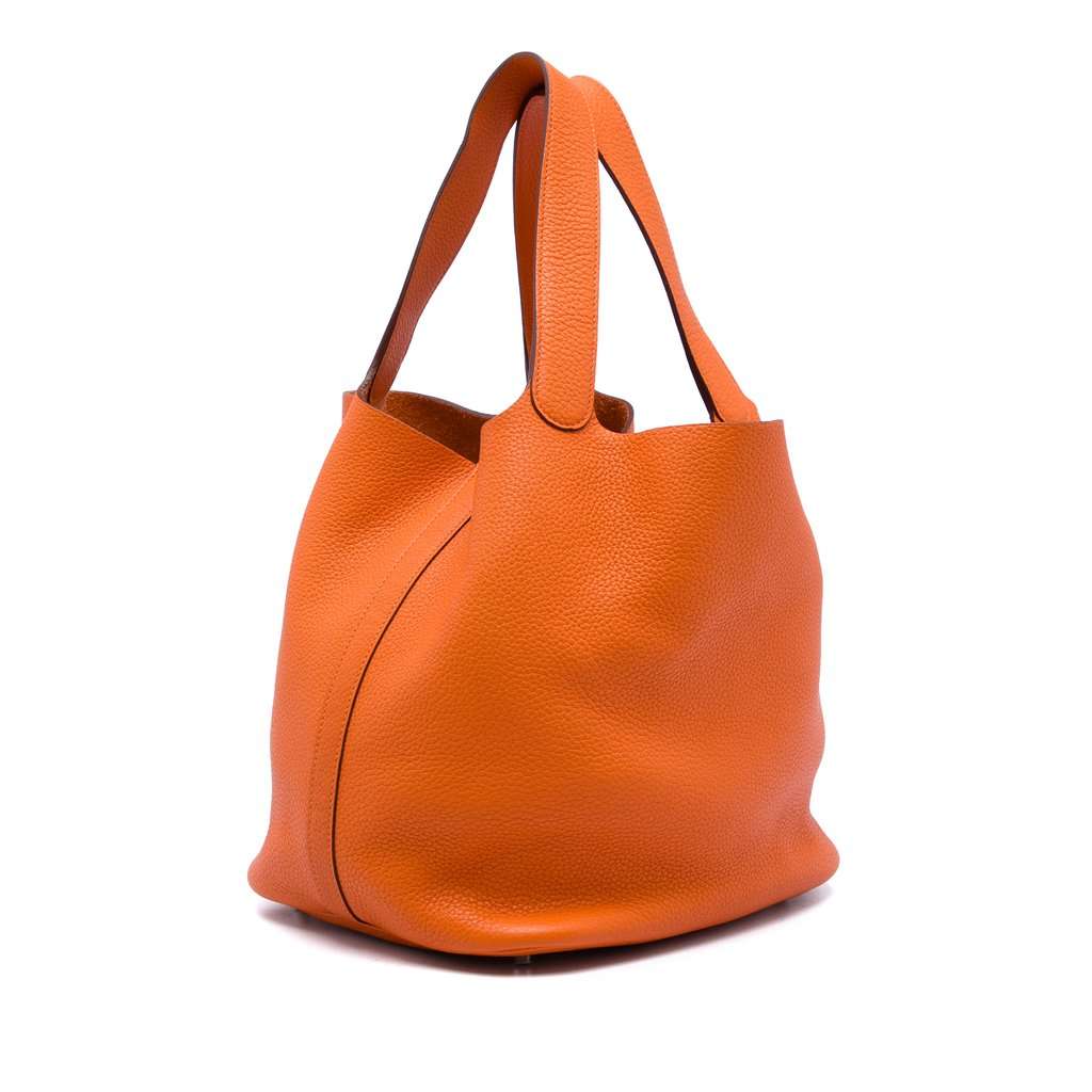 Hermès Clemence Picotin Lock 26 Orange Leather Very good - Back View