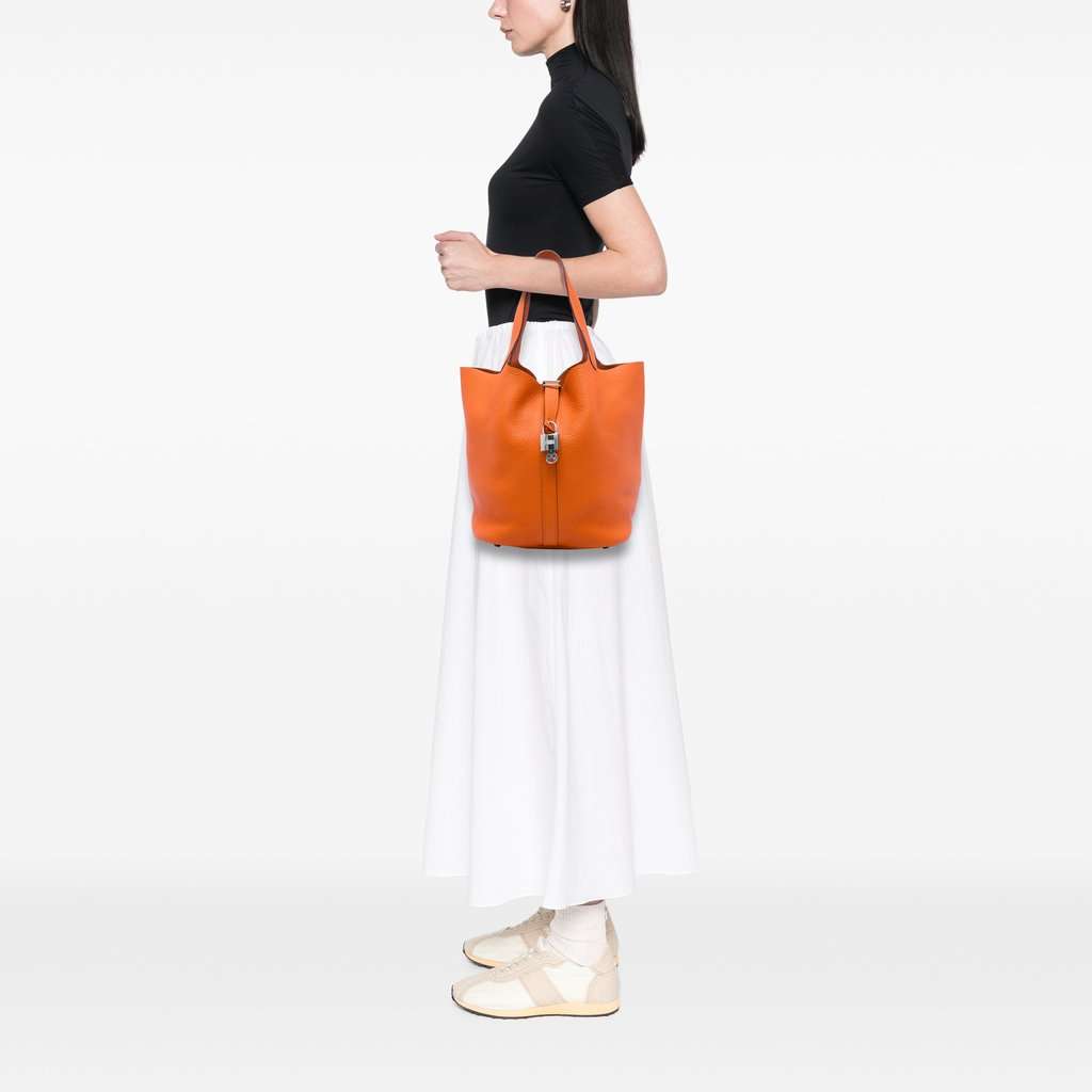 Hermès Clemence Picotin Lock 26 Orange Leather Very good - Box View