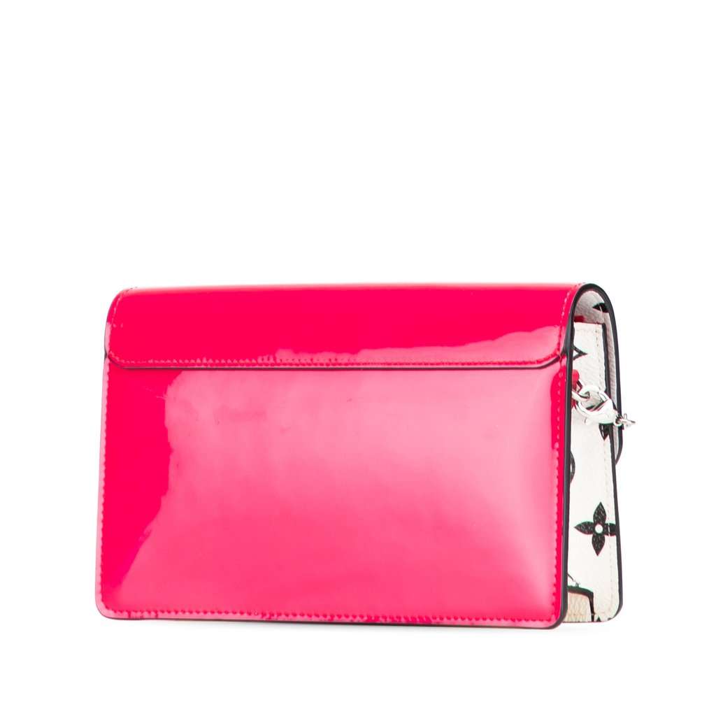 Louis Vuitton Portefeuille Cherrywood Wallet On Chain Pink Leather Very good - Back View