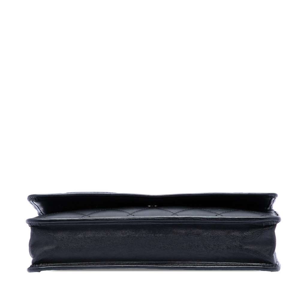 Chanel Quilted Lambskin Cambon Ligne Wallet On Chain Black Leather Very good condition - Inside View