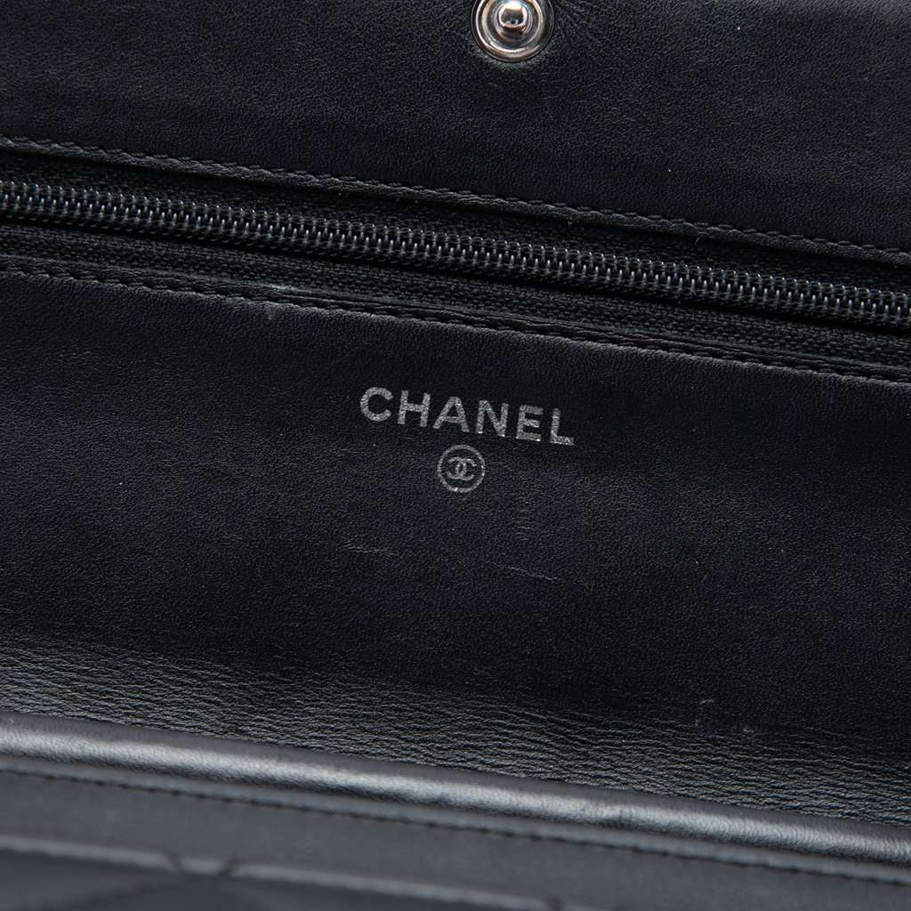 Chanel Quilted Lambskin Cambon Ligne Wallet On Chain Black Leather Very good condition - Box View