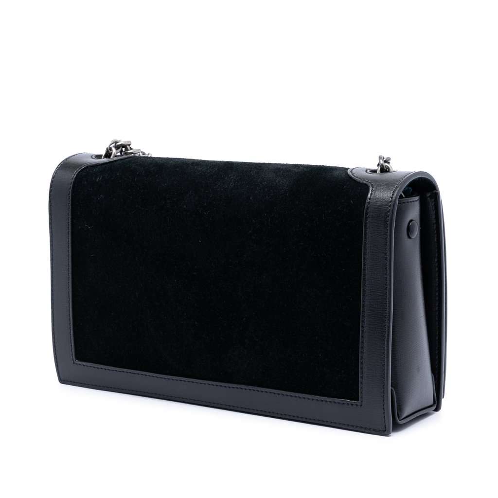 Saint Laurent Suede Monogram Book Bag Black Leather Very good condition - Back View