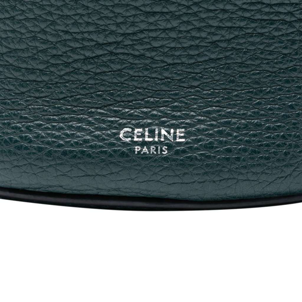 Celine Nano Leather Big Bucket Bag Green Leather Very good condition - Box View