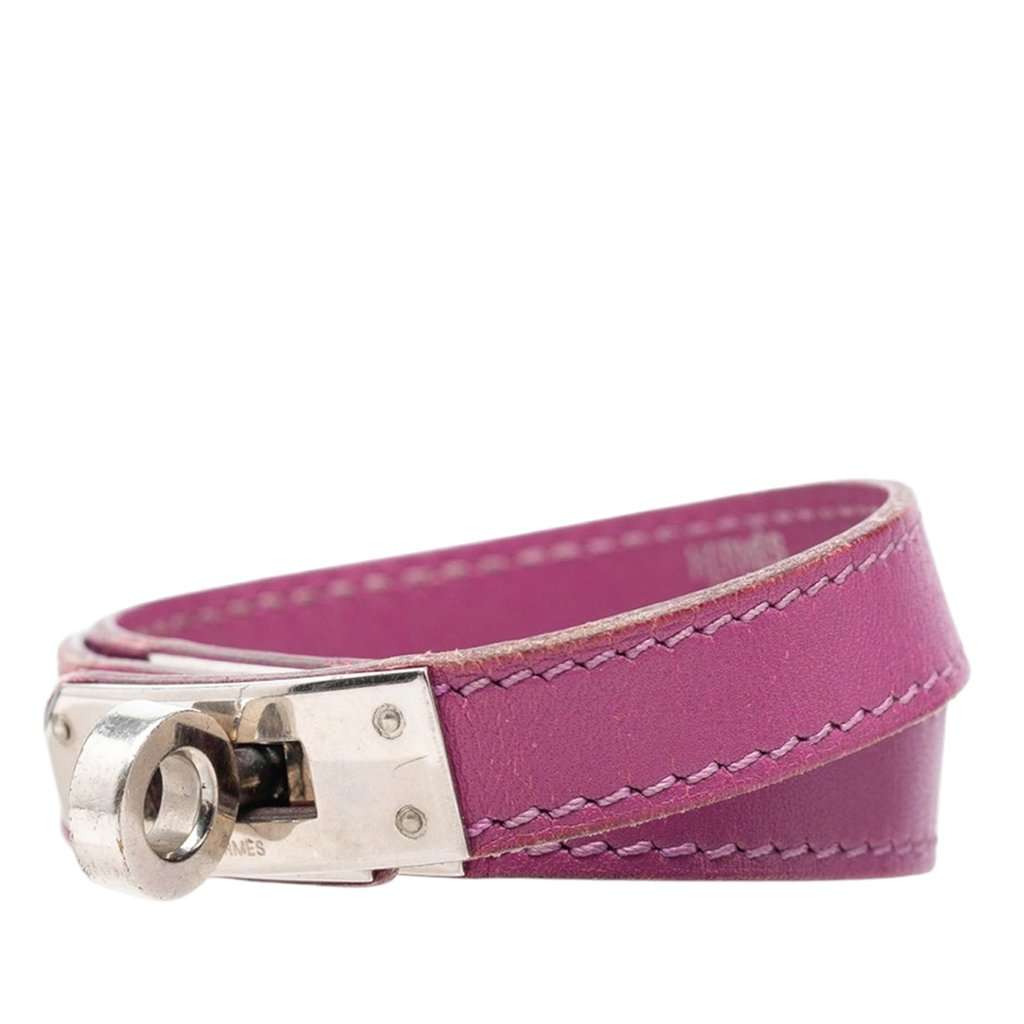 Hermès Swift Kelly Double Tour Bracelet Pink Leather Very good condition - Back View
