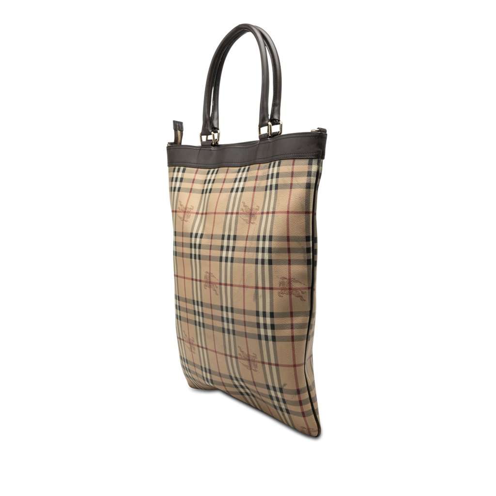 Burberry Haymarket Check Coated Canvas Tote Beige Very good condition - Back View